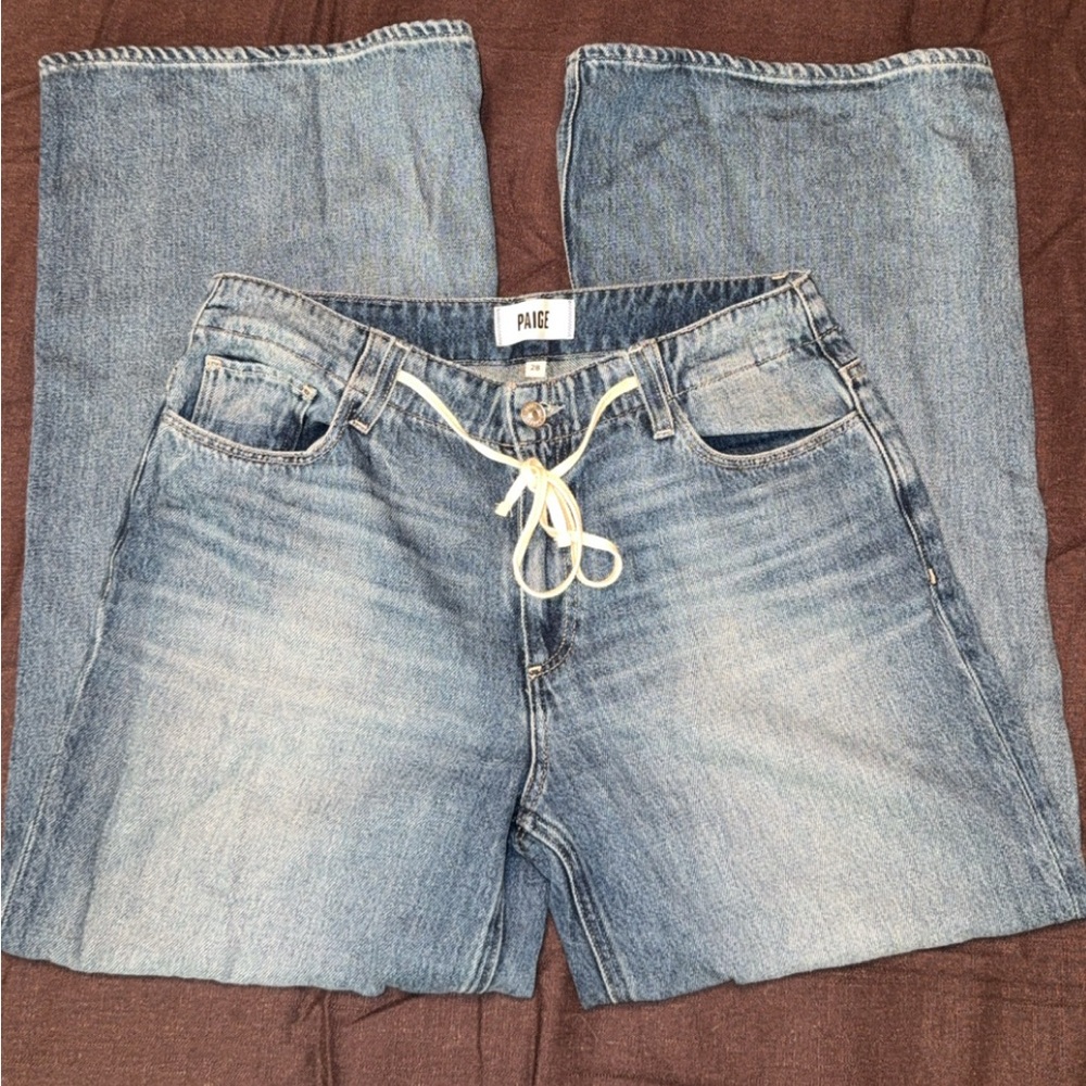 NWOT PAIGE Zoey High Rise Wide Leg Tie Waist S28